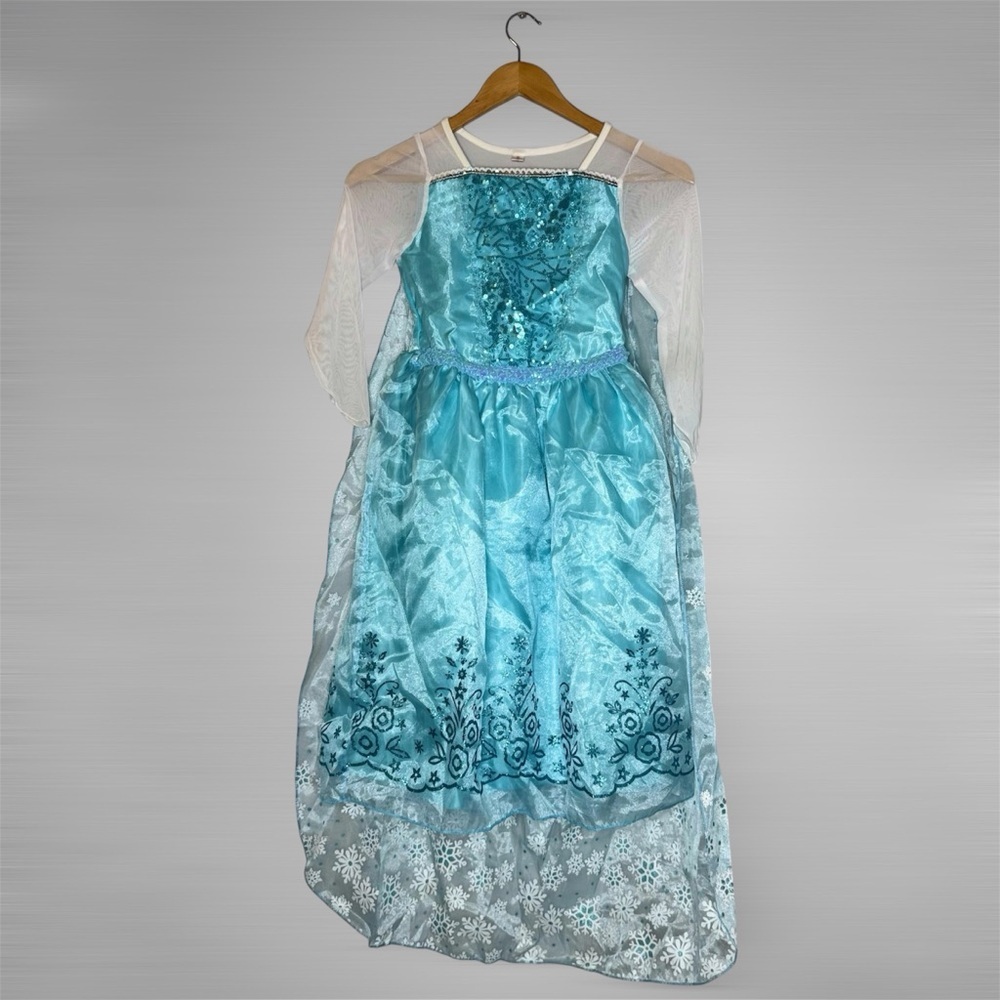 ReliBeauty Girls Sequin Princess Costume Long Sleeve Dress Blue Sequin Dress Sm